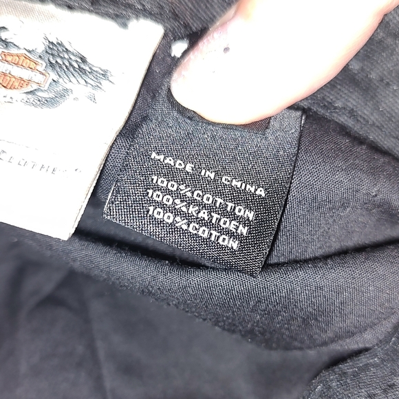 Harley Davidson Ladies Black Cotton Small Brimmed Hat with Embellished Eagle EUC - Picture 9 of 11